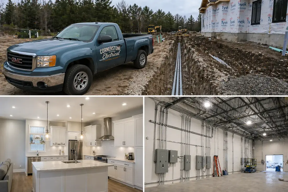 Cornerstone renovation and construction work, including a finished kitchen and new build